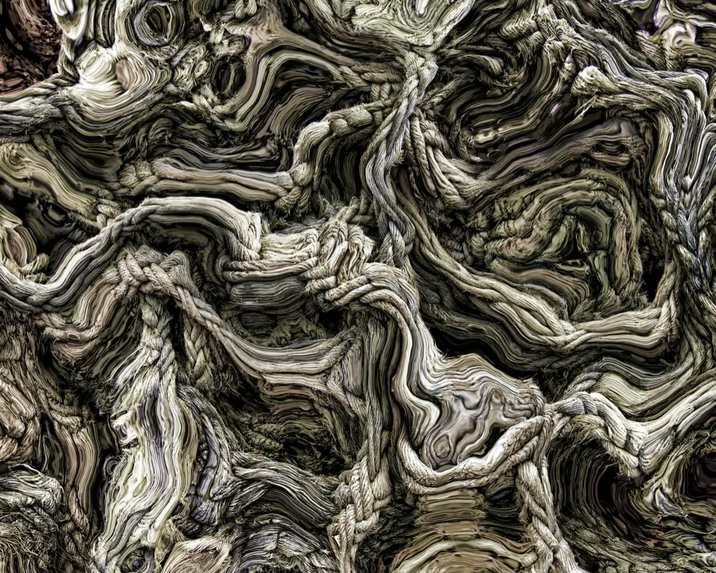 Rooted rock-like twisted surface background