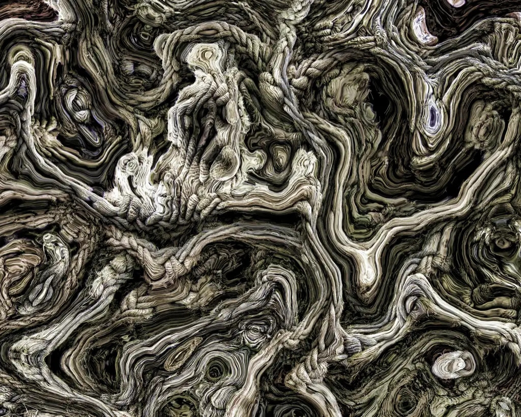 Rooted rock-like twisted surface background