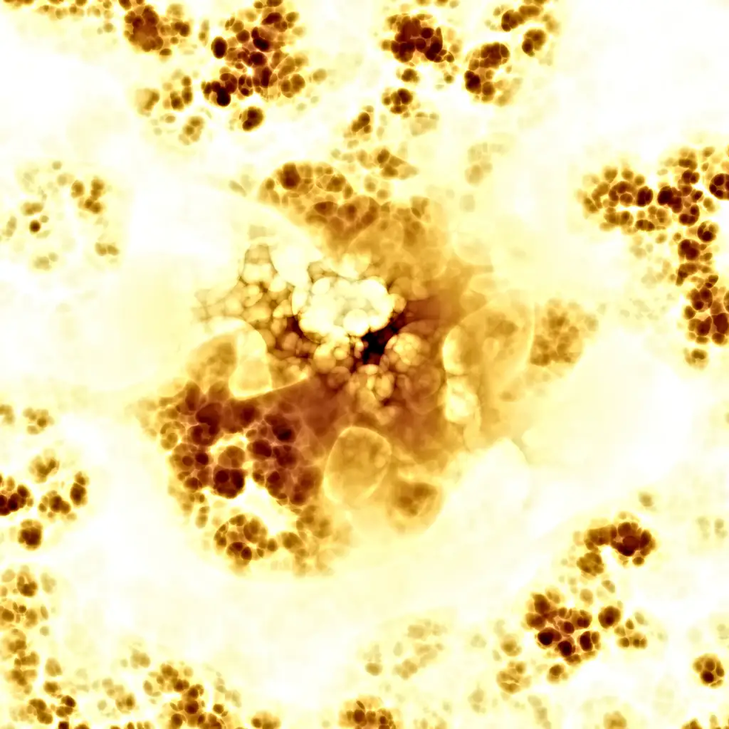 A celluloid transparent bubbled burned effect
