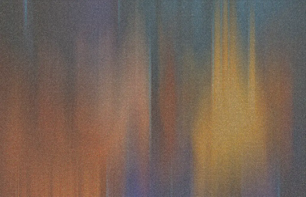 A muted twill woven pattern of textile parallel ridges