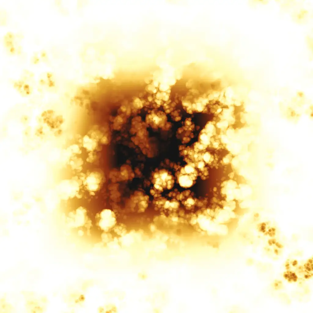 A celluloid transparent bubbled burned effect