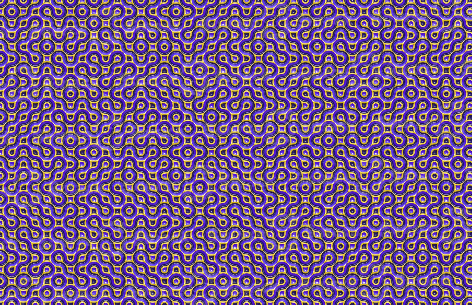 Abstract interlocking pattern of shiny plastic melted into a background pattern
