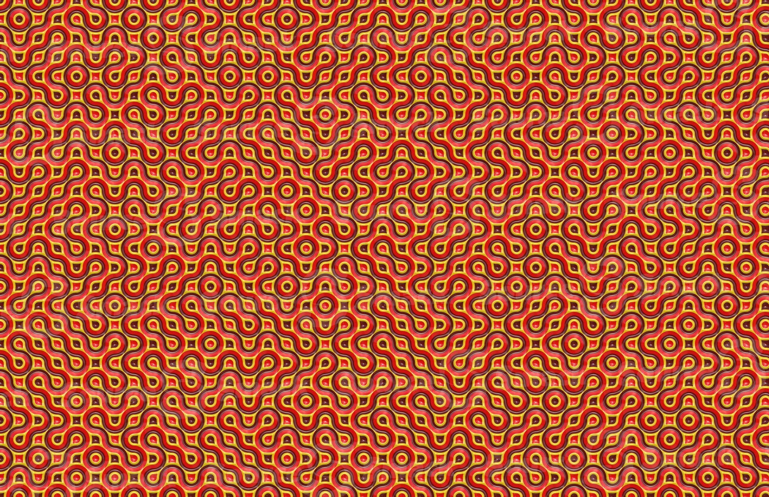 Abstract interlocking pattern of shiny plastic melted into a background pattern
