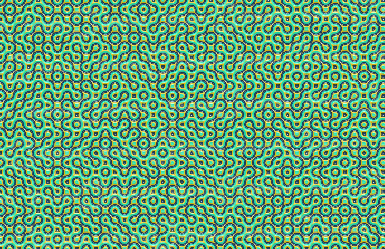 Abstract interlocking pattern of shiny plastic melted into a background pattern