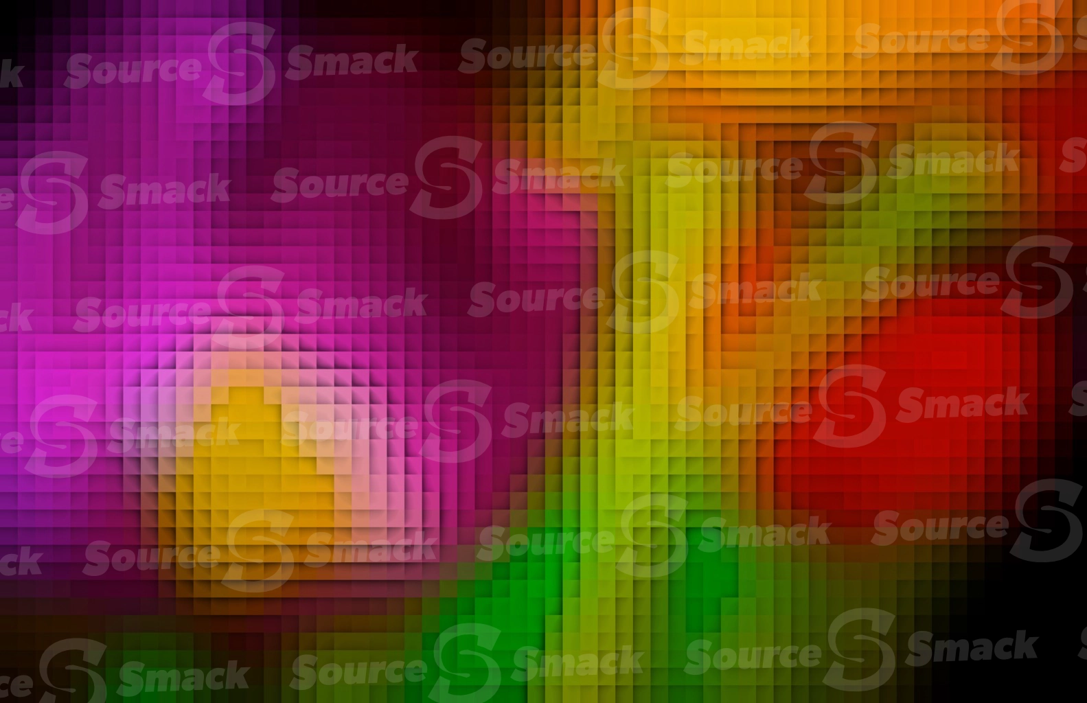 A gradient of abstract coloring dissected into spliced leveled cubes