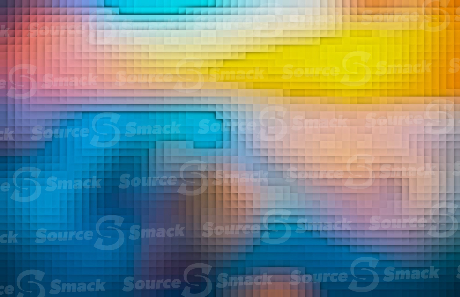 A gradient of abstract coloring dissected into spliced leveled cubes