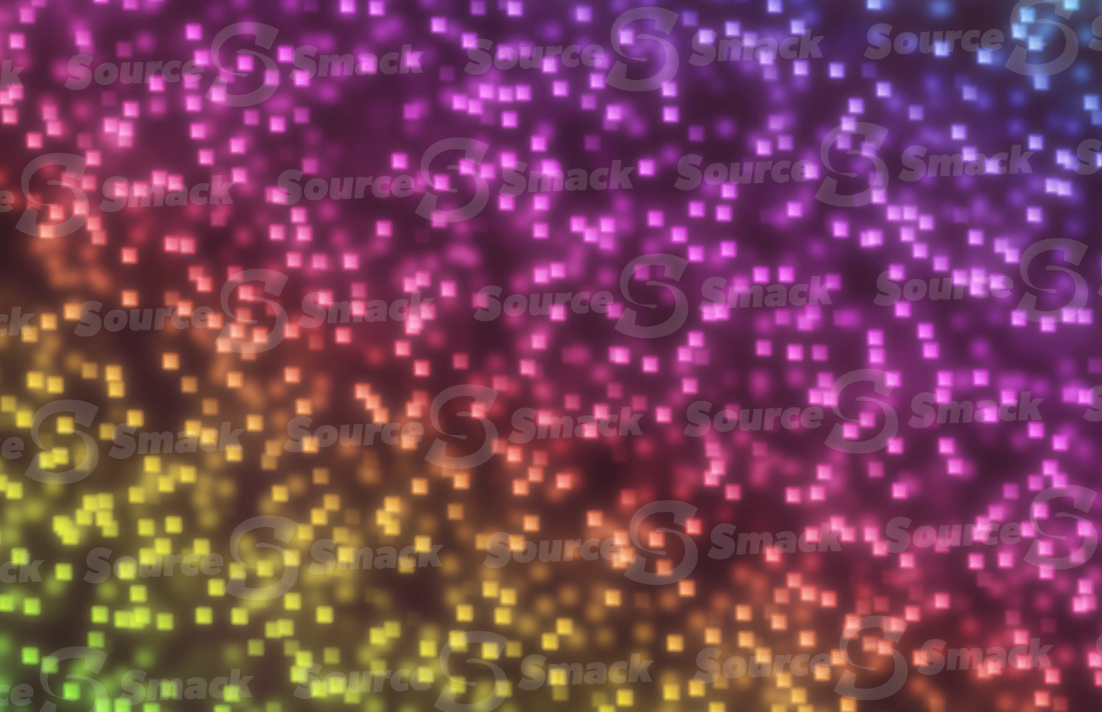 Shower of square-shaped colorful rainbow bokeh effect