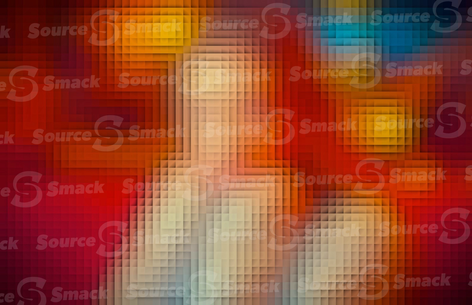 A gradient of abstract coloring dissected into spliced leveled cubes