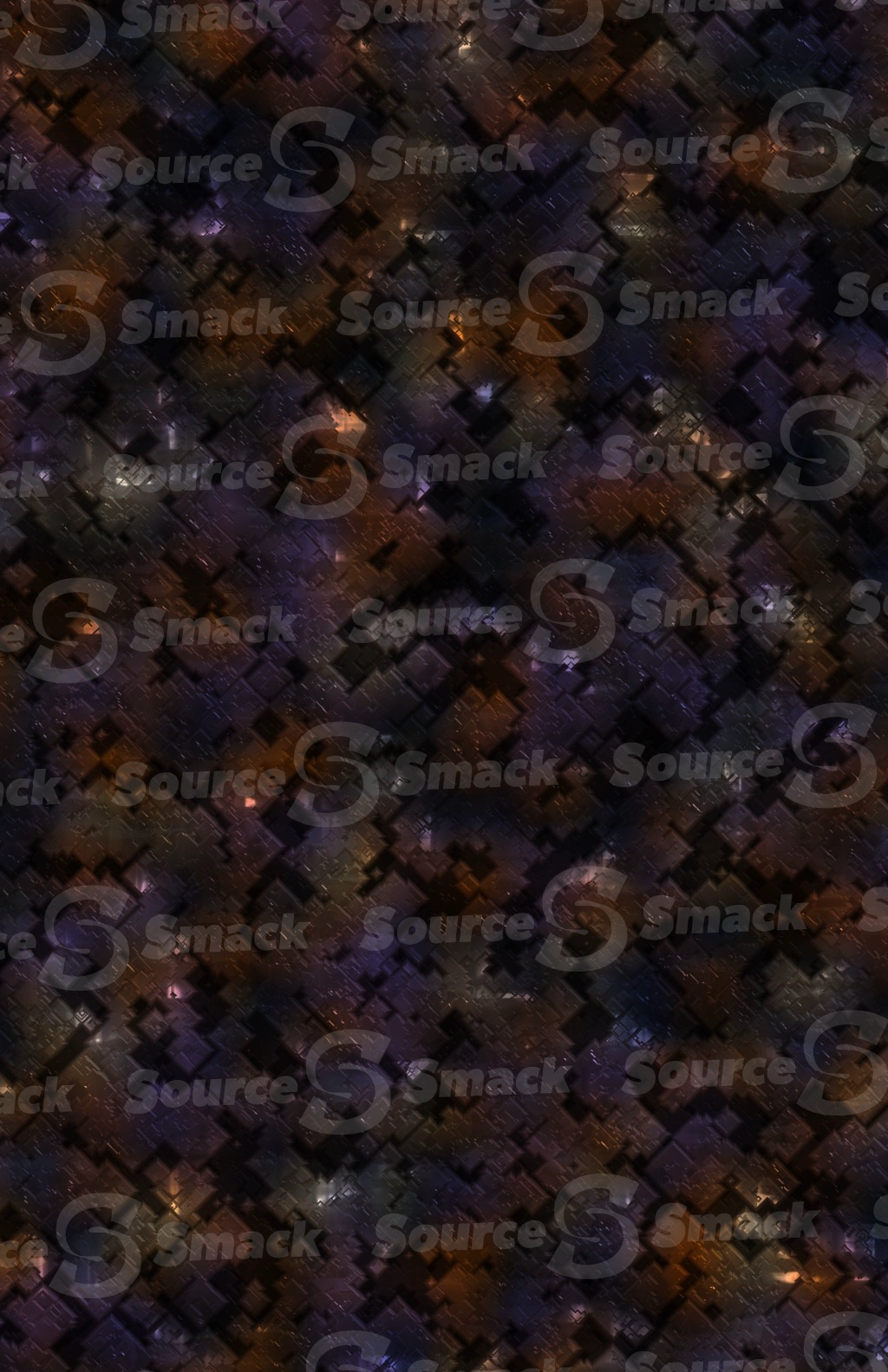 Multiple etched digital cube components interspersed on a background