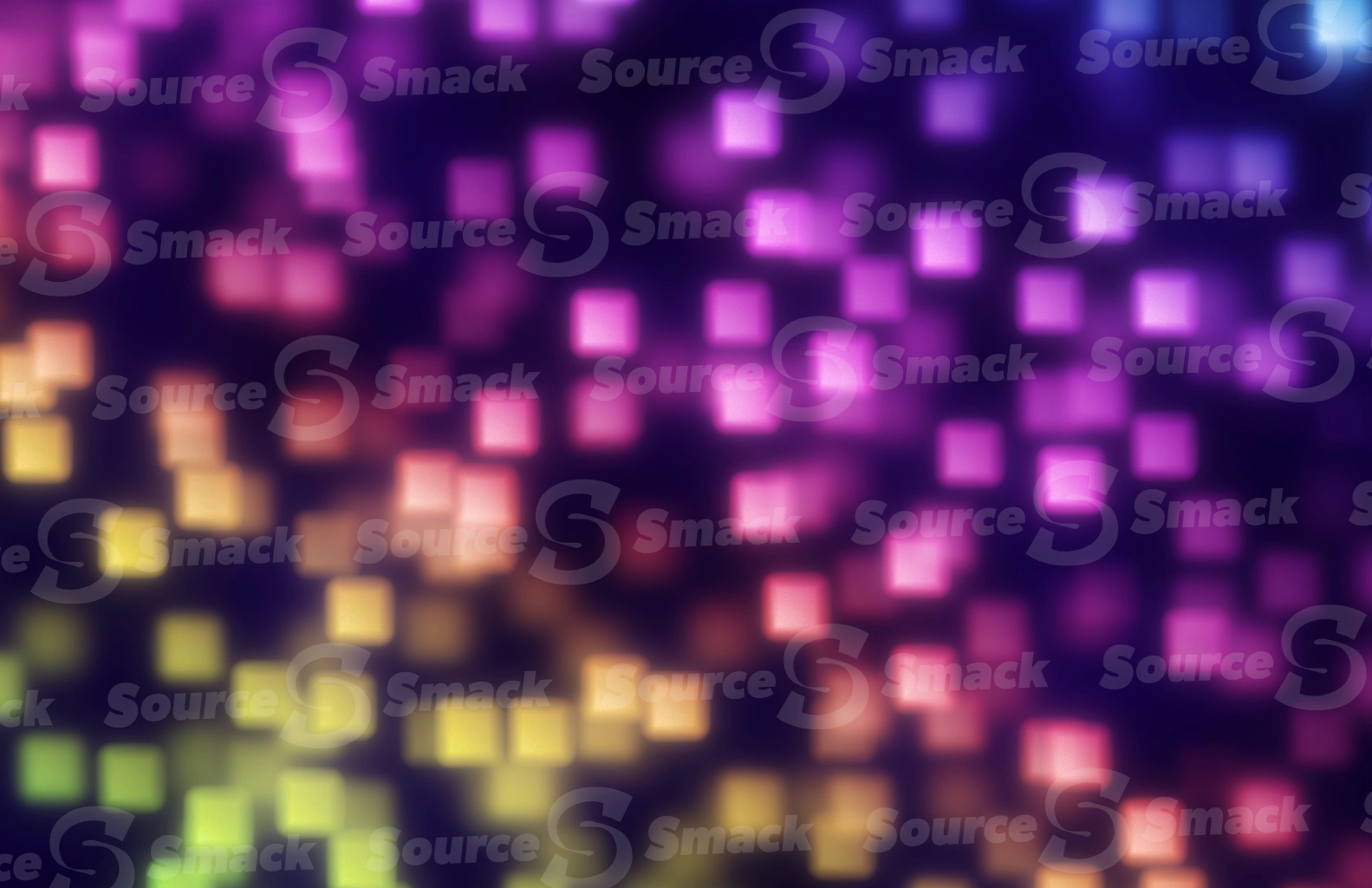 Shower of square-shaped colorful rainbow bokeh effect
