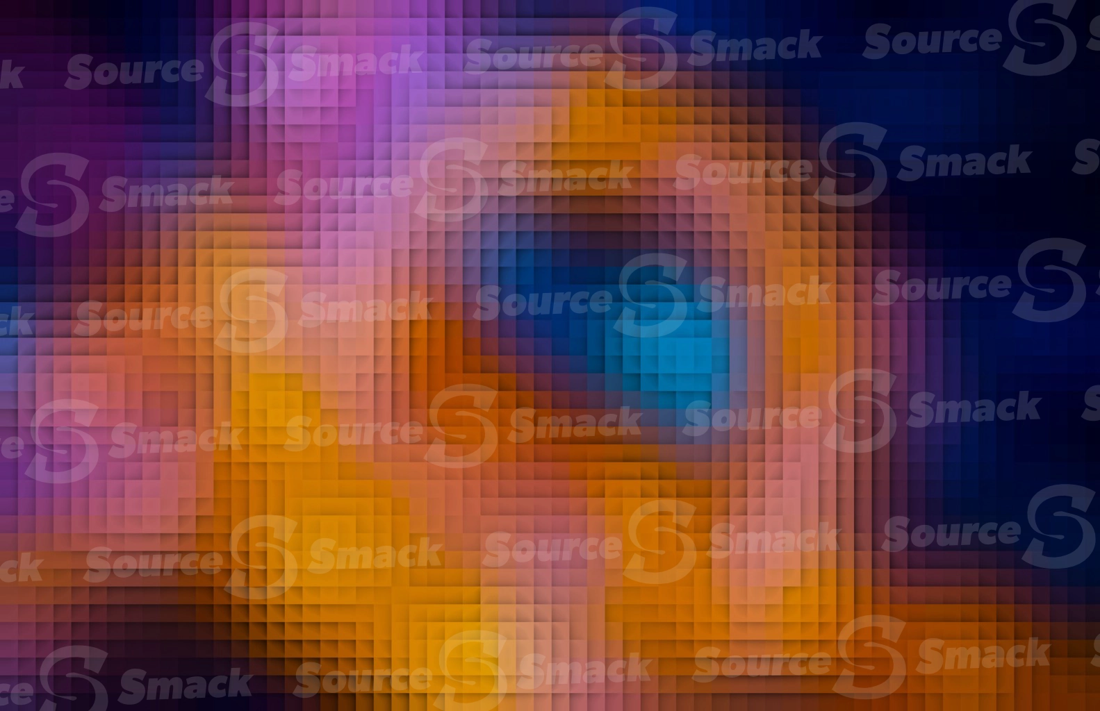 A gradient of abstract coloring dissected into spliced leveled cubes