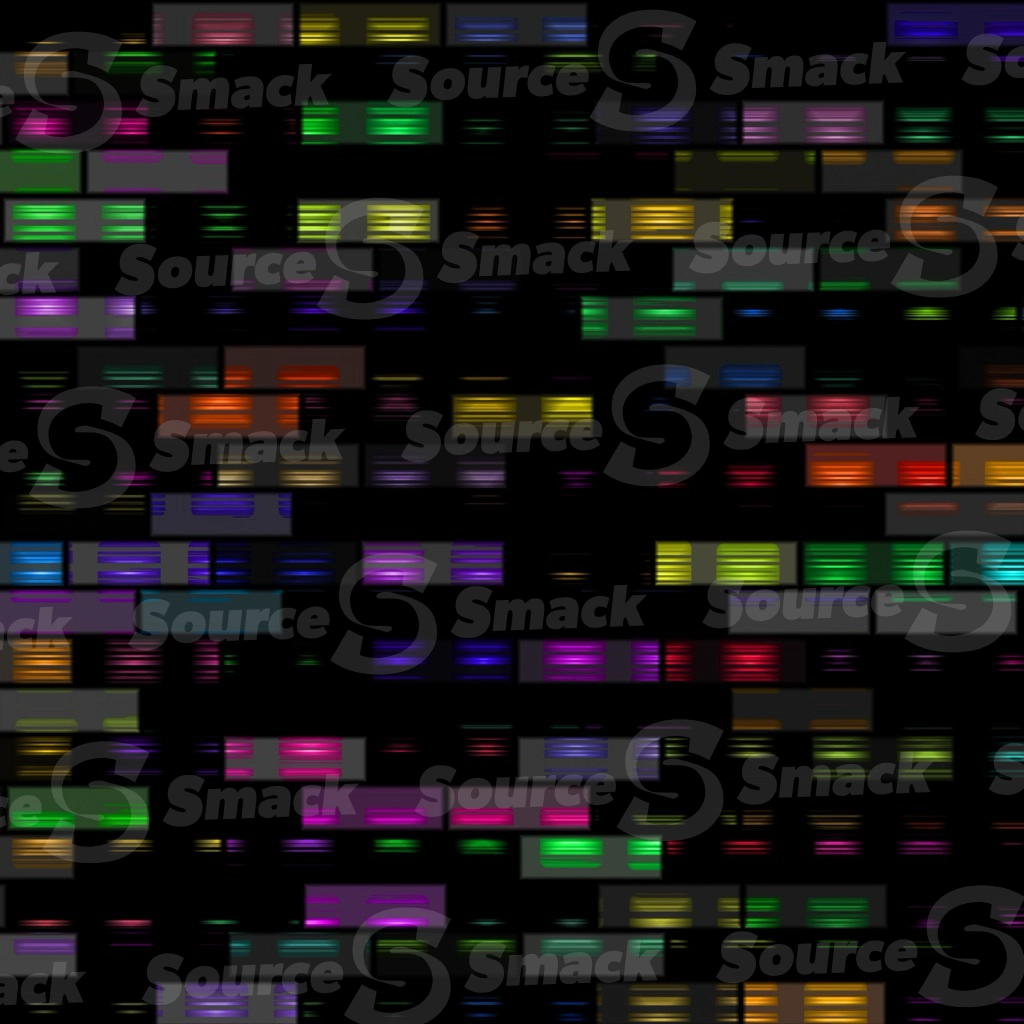 Chunks of colored segmented glass chips in a linear lined pattern