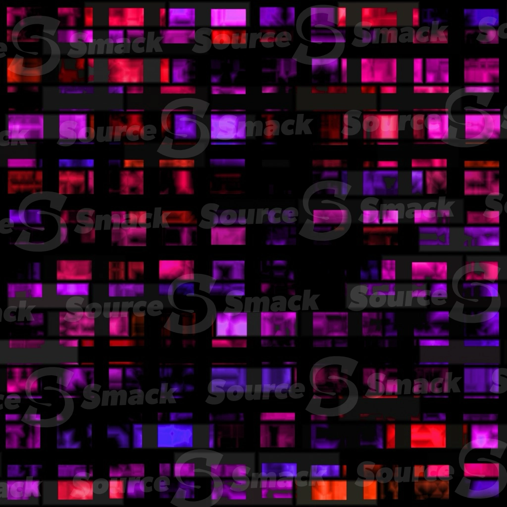 Chunks of colored segmented glass chips in a linear lined pattern