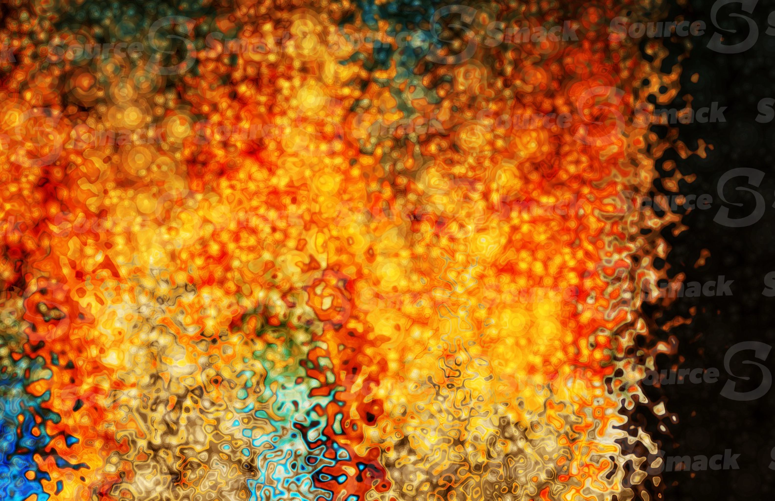 A waterfall of dissipating circular energy beads