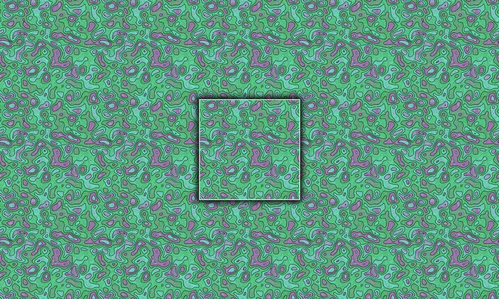 Colorful abstract patterned seamless tiles, etched in colorful leaking color