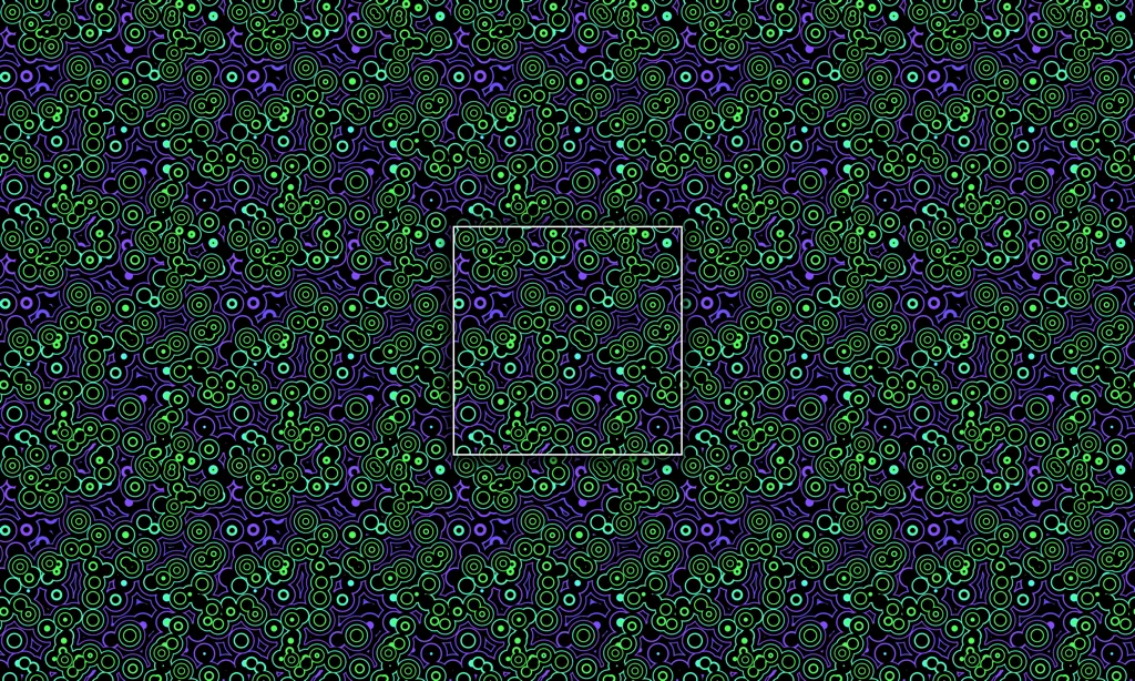 A pop-art style collection of random conjoined circles