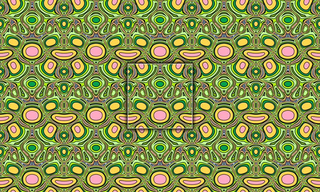 A mirrored polychromatic blob as a abstract tile