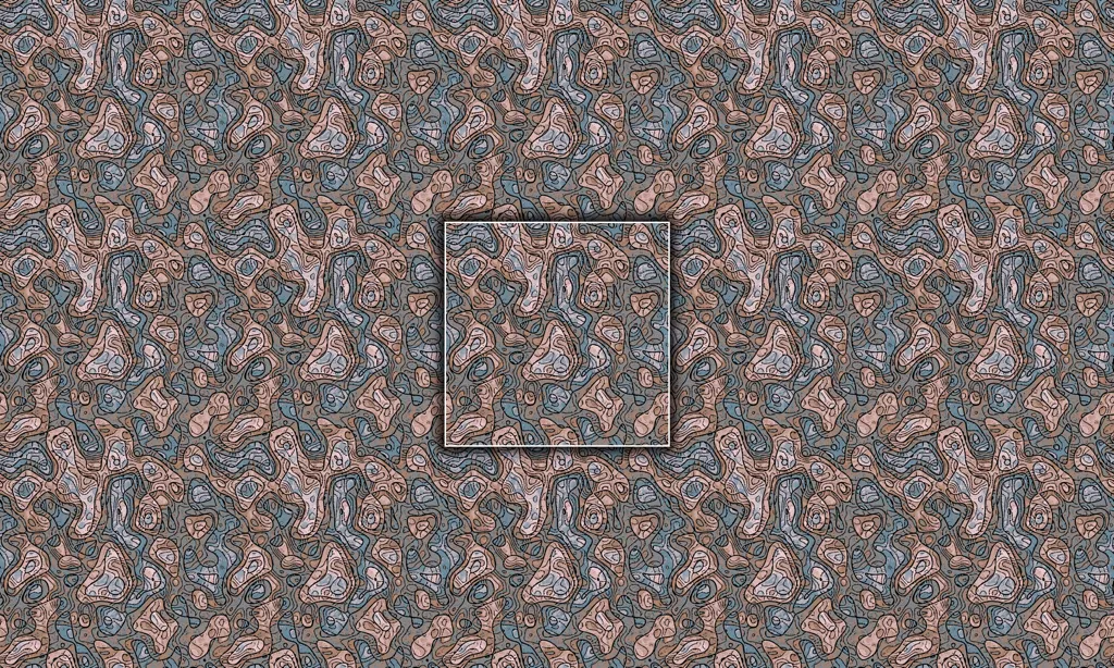 Colorful abstract patterned seamless tiles, etched in colorful leaking color