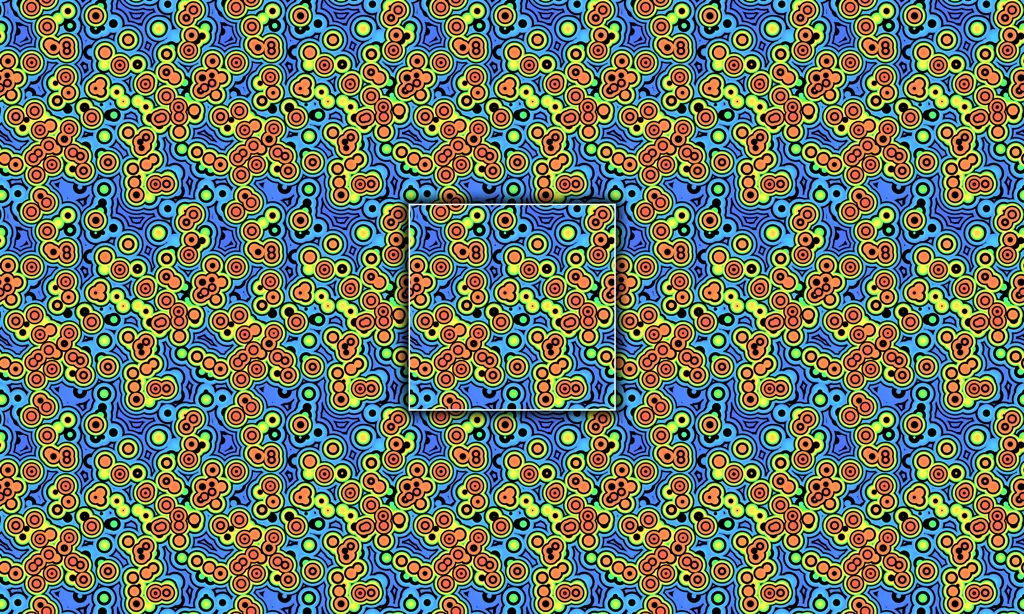 A pop-art style collection of random conjoined circles