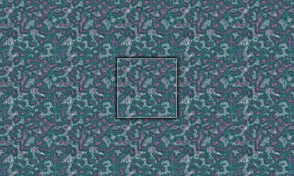 Colorful abstract patterned seamless tiles, etched in colorful leaking color