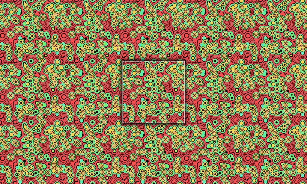 A pop-art style collection of random conjoined circles