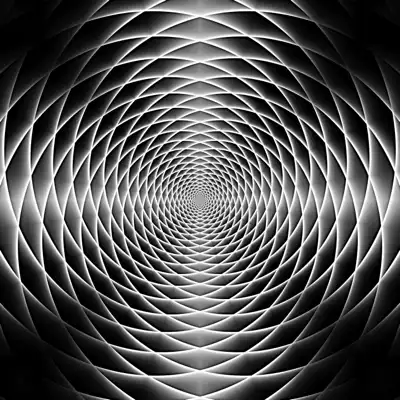 A rasterized greyscale intersecting burst pattern