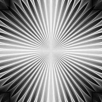 An expanded greyscale star burst