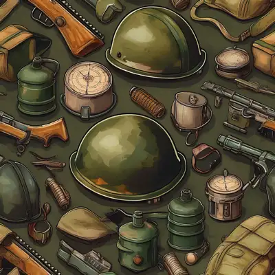 Seamless tile of war objects