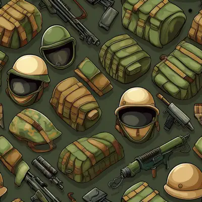 Seamless tile of war objects