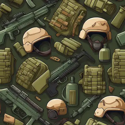 Seamless tile of war objects