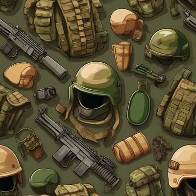 Seamless tile of war objects