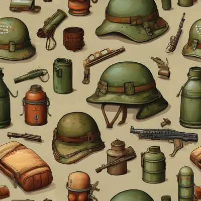 Seamless tile of war objects