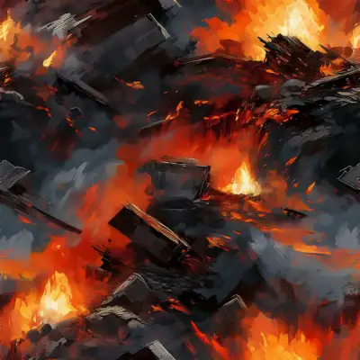 A oil painted war combat seamless tile