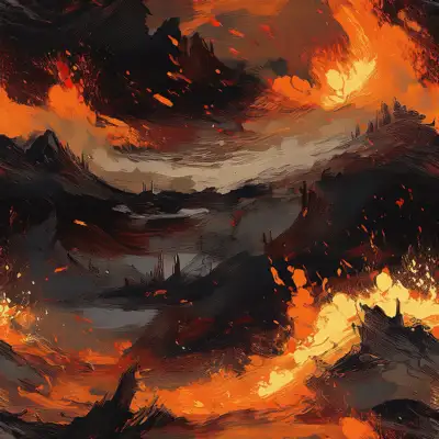 A oil painted war combat seamless tile