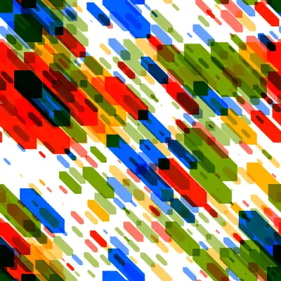 A futuristic angled pattern of transparent rectangles