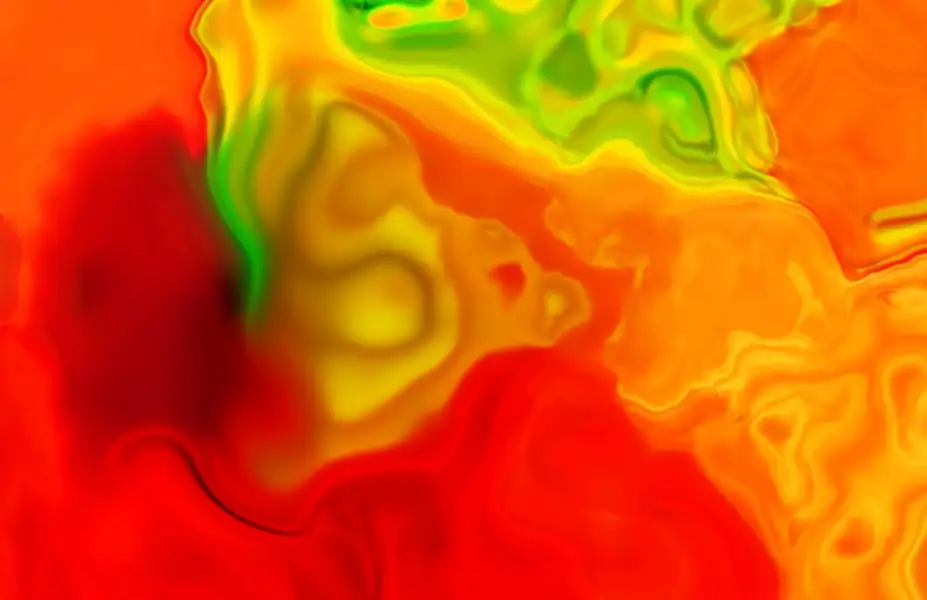 A smoky smooth melt of rippled color