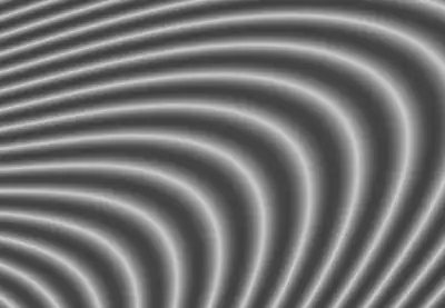 Greyscale abstract moire lines contoured in a smooth assembly