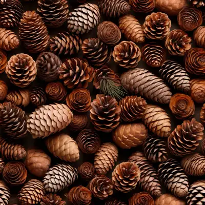 A collection of acorns as a seamless tile