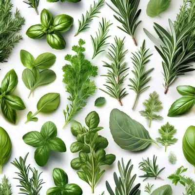 A mixed background of various herbs as a seamless tile