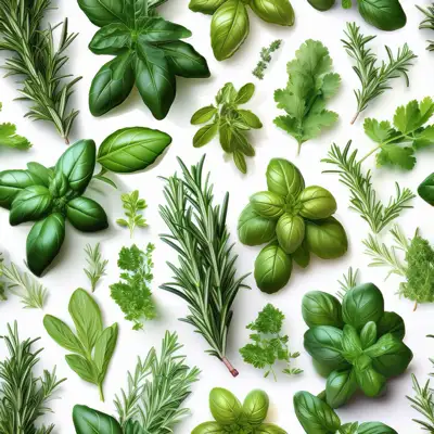 A mixed background of various herbs as a seamless tile