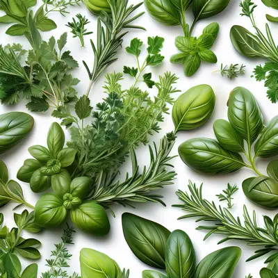 A mixed background of various herbs as a seamless tile