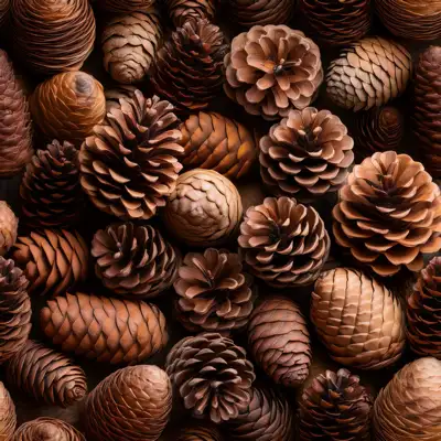 A collection of acorns as a seamless tile