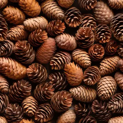 A collection of acorns as a seamless tile