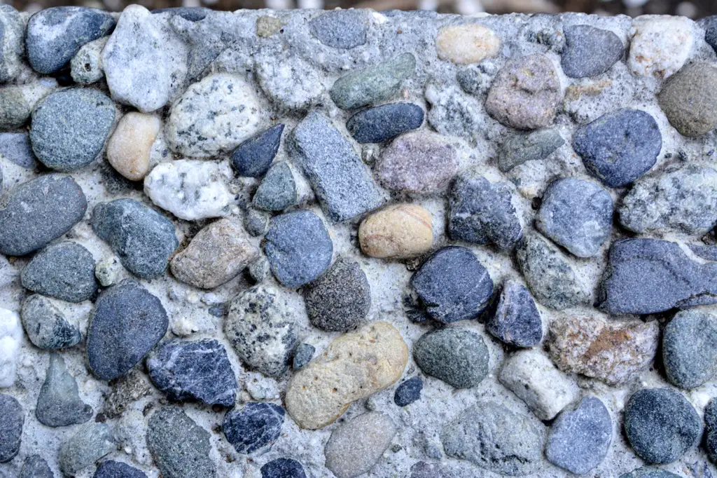 Closeup of cemented rock wall