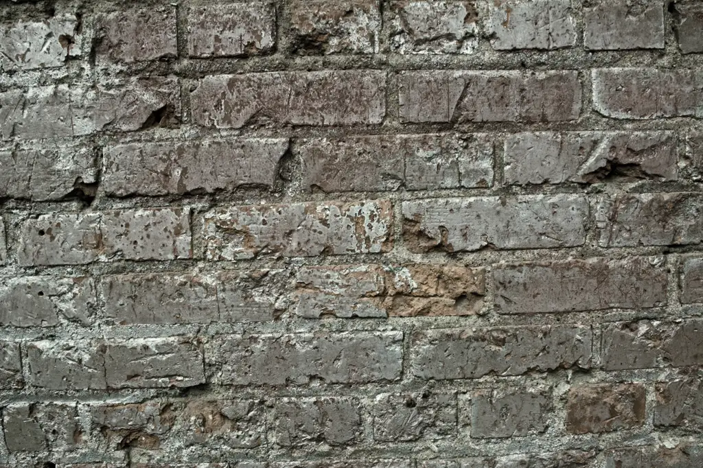 Brick wall showing erosion