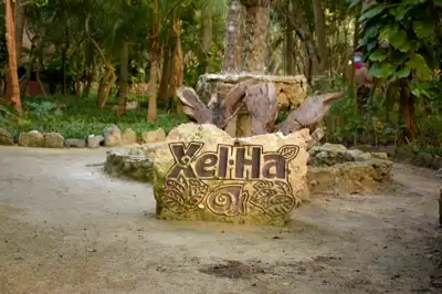 Xel-Ha Park sign in Mexico