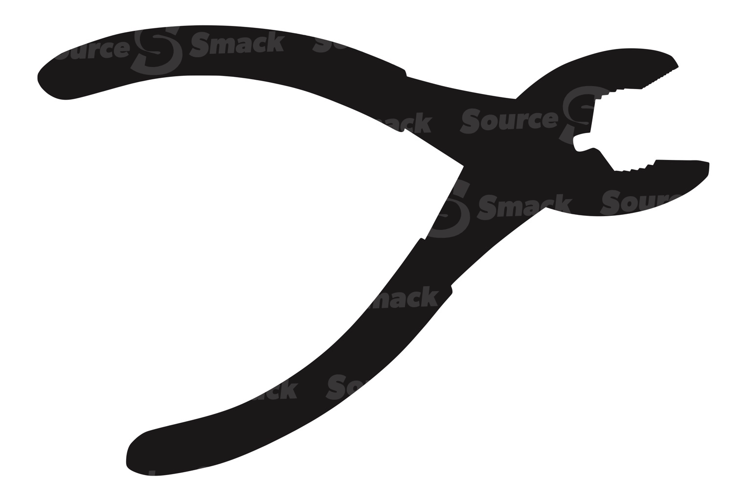 A vector silhouette of pliers