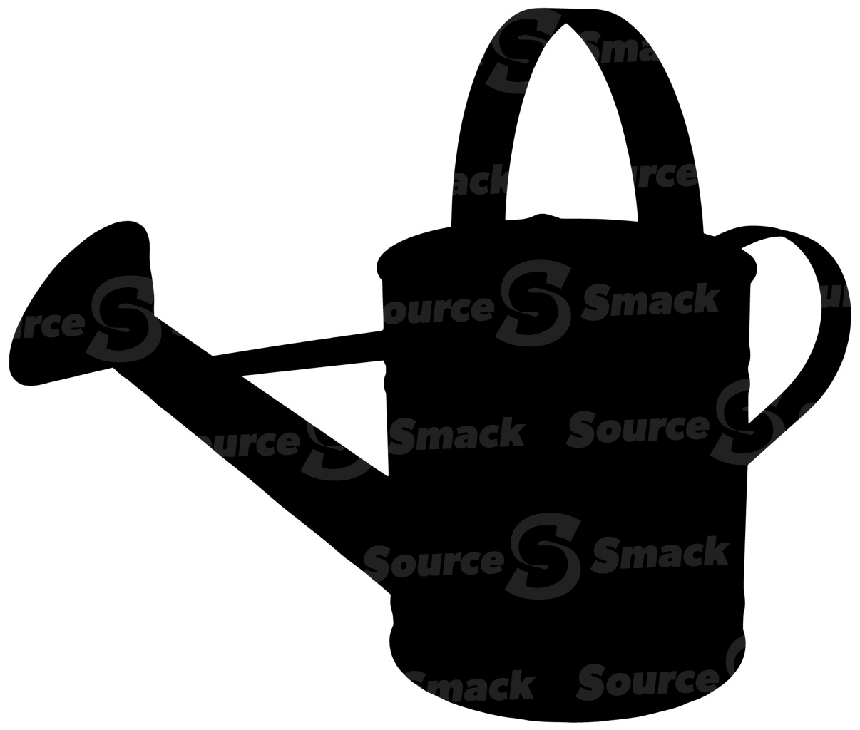 Silhouette vector of a watering can for garden