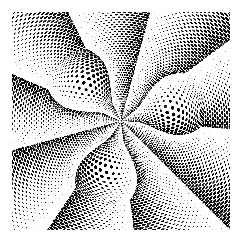 A black and white square vector pattern