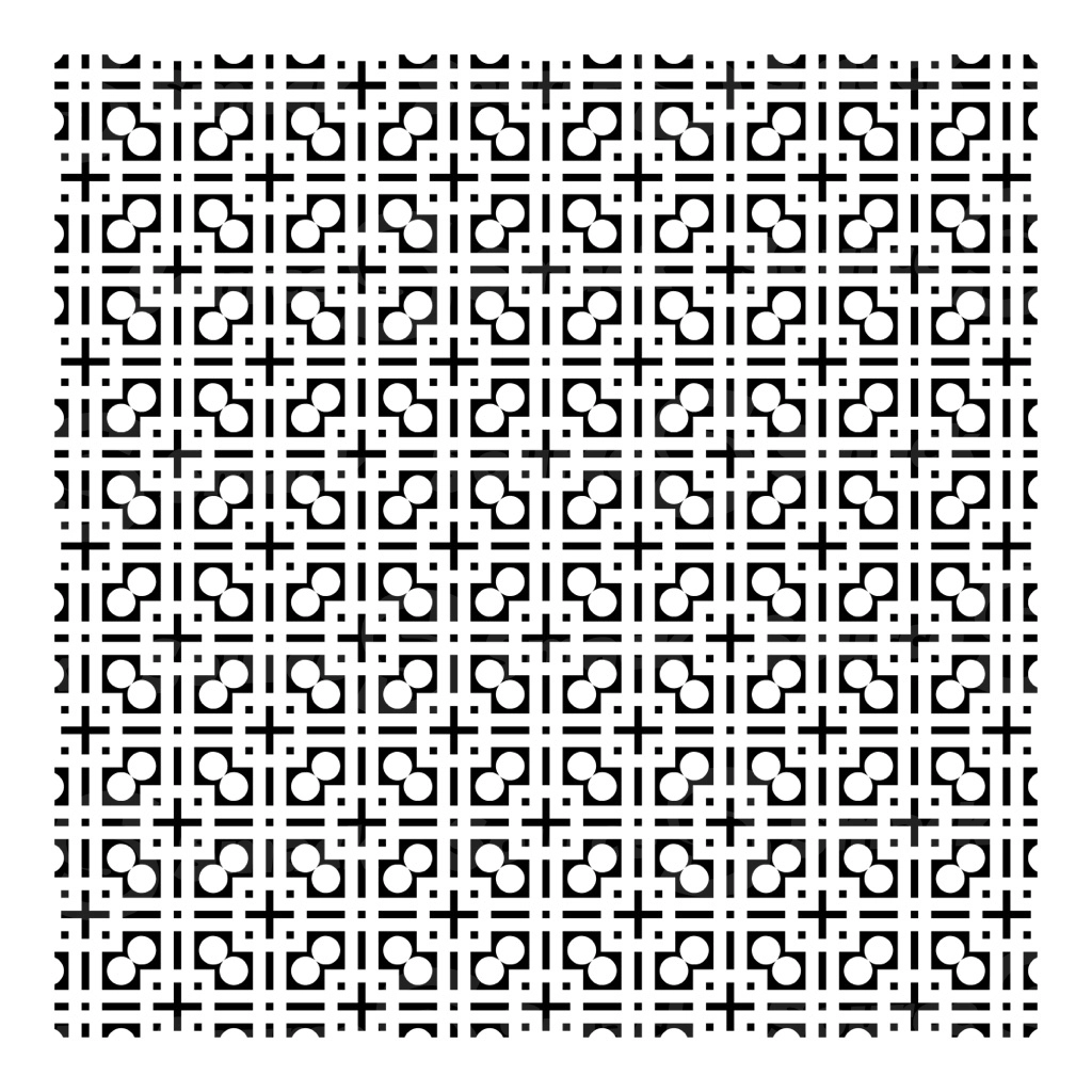 A black and white square vector pattern